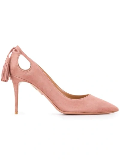 Aquazzura Forever Marilyn 85 Suede Pumps In Pink
