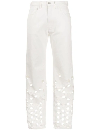 Maison Margiela Women's White Cotton Jeans