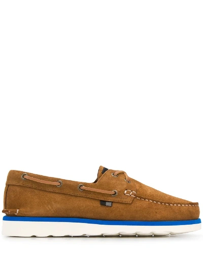 Woolrich Suede Boat Shoes In Brown In Brown
