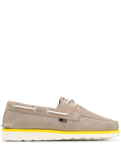 Woolrich Two-tone Sole Suede Loafers In Neutrals