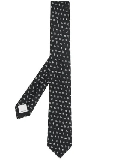 Valentino Garavani Vlogo Embroidered Tie In Black