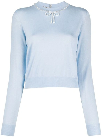 Miu Miu Women's Light Blue Cashmere Sweater