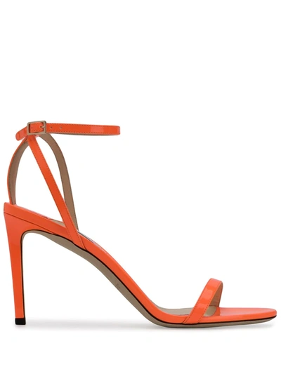 Jimmy Choo Minny Neon Patent Sandal In Orange