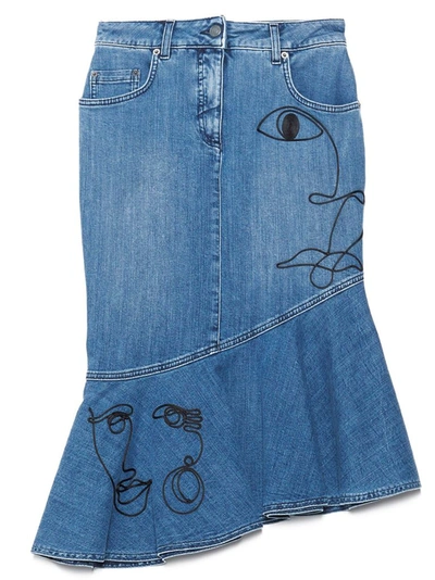 Moschino Women's Blue Cotton Skirt
