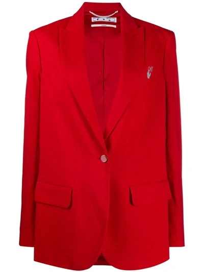 Off-white New Logo Single-breasted Blazer In Red