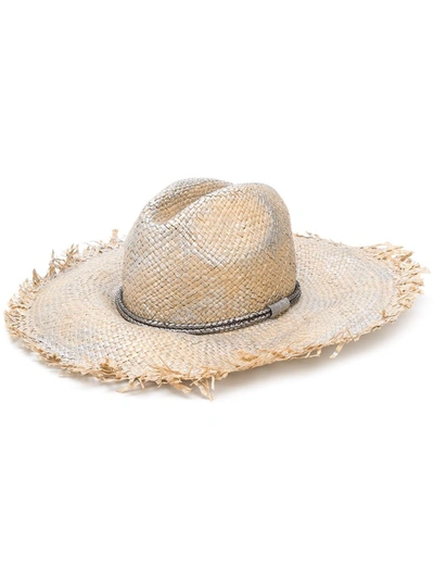 Brunello Cucinelli Woven Straw Hat In Neutrals