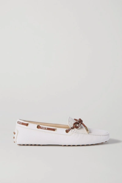 Tod's Heaven Textured-leather Loafers In White