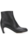 Maison Margiela 60mm Tabi Leather Ankle Boots In Black