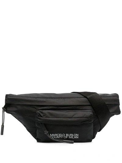 Marcelo Burlon County Of Milan Logo-print Belt Bag In Black