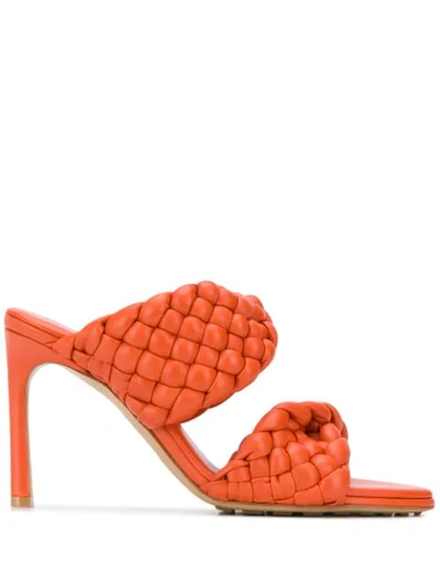 Bottega Veneta Women's Curve Leather Mules In Orange