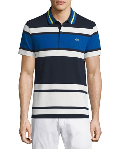 Lacoste Resort Bold-stripe Polo Shirt, Cosmos/flour, Cosmos/flour-stea |  ModeSens