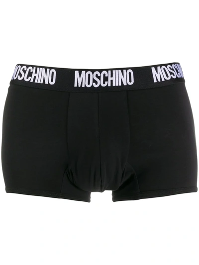 Moschino Logo Print Boxers In Black