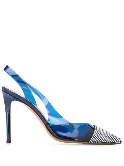 Alexandre Vauthier Pointed Sling-back Pumps In Blue