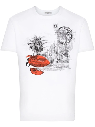 Valentino Dream-print Cotton T-shirt In White
