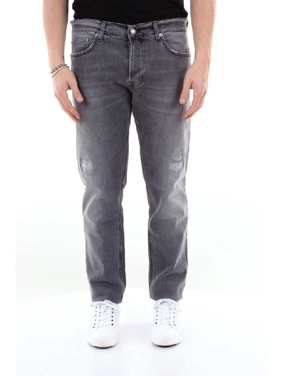 Aglini Men's Grey Cotton Jeans