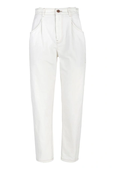 Brunello Cucinelli Jewel Detail Mom Fit Jeans In White
