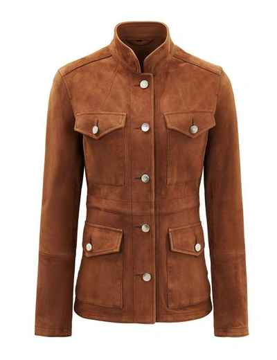 Fay Women's Brown Leather Outerwear Jacket