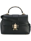 Dolce & Gabbana Lucia Small Stud-embellished Leather Bag In Black