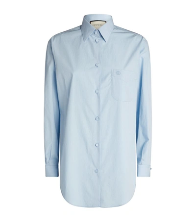 Gucci Cotton Shirt In Light Blue