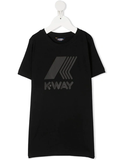 K-way Logo-print Cotton T-shirt In Black