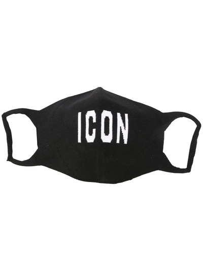 Dsquared2 'icon' Knit Face Mask In Black
