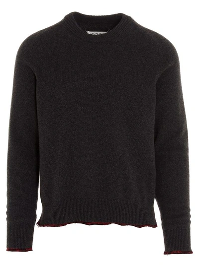 Maison Margiela Contrasting Inlay Sweater In Grey