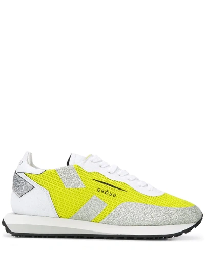 Ghoud Mesh Glitter Trainers In Yellow