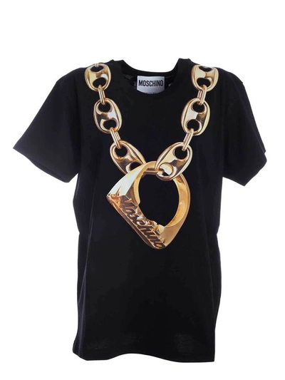 Moschino Macro Ring T-shirt In Black