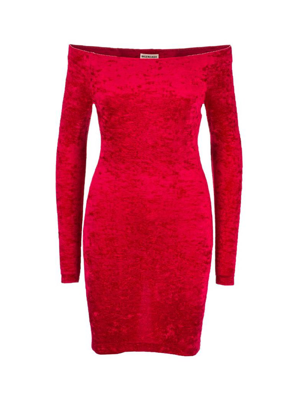 balenciaga red dress