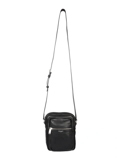 Saint Laurent Sid Leather Messenger Bag In Black