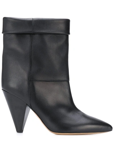 Isabel Marant Luido 90mm Ankle Boots In Black