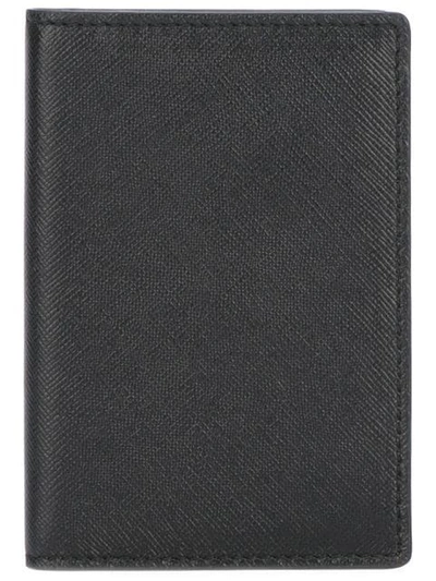 Common Projects Bi-fold Pebbled-leather Cardholder In Black
