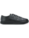 Emporio Armani Black Leather Logo Sneaker