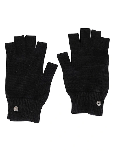 Rick Owens Men's Black Cashmere Gloves