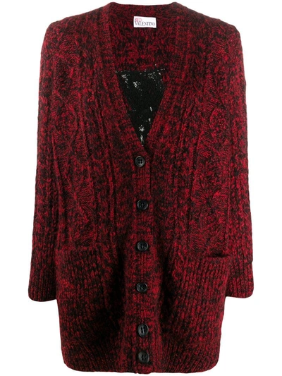 Red Valentino Redvalentino Red Girl Embroidery Cardigan