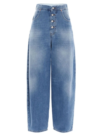 Maison Margiela Women's Blue Cotton Jeans