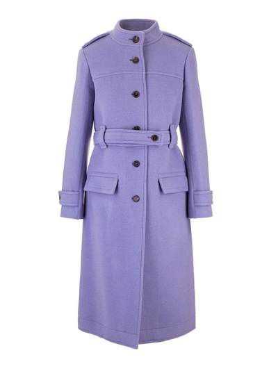 Chloé Belted Single-breasted Coat In Purple