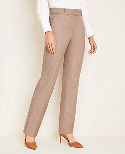 Ann Taylor The Straight Pant In Melange - Classic Fit In Warm Neutral Melange