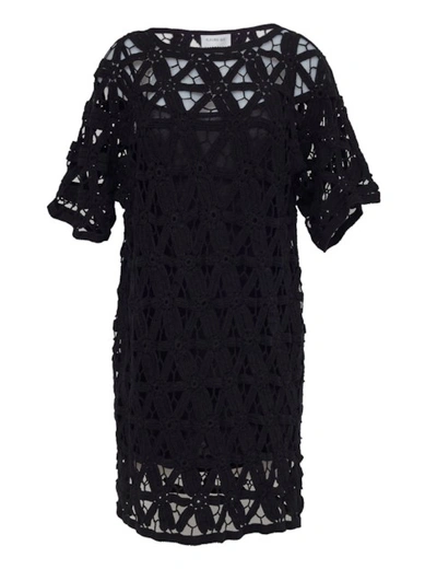 Eleven Six Olivia Crochet Dress In Black