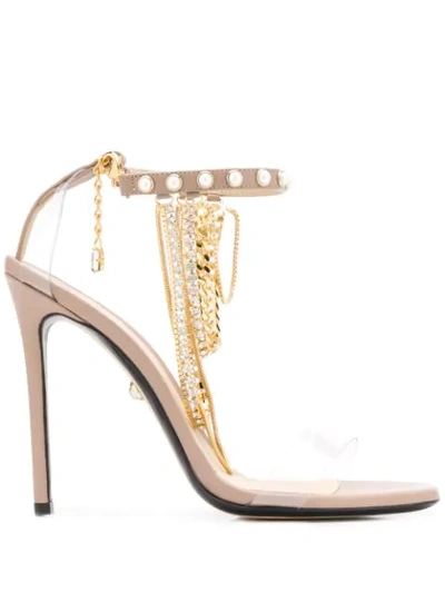 Alevì 108mm Giada Chain Sandals In Neutrals