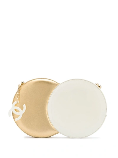 Pre-owned Chanel 2006 Double Circle Clutch In Gold