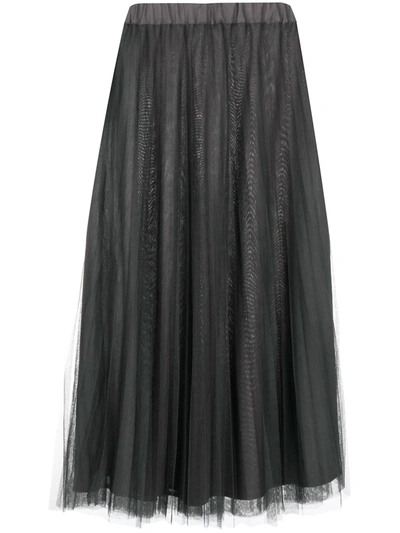 P.a.r.o.s.h Parallel Pleated Midi Skirt In Green