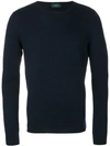 Zanone Rib-trimmed Virgin Wool Jumper In Blue