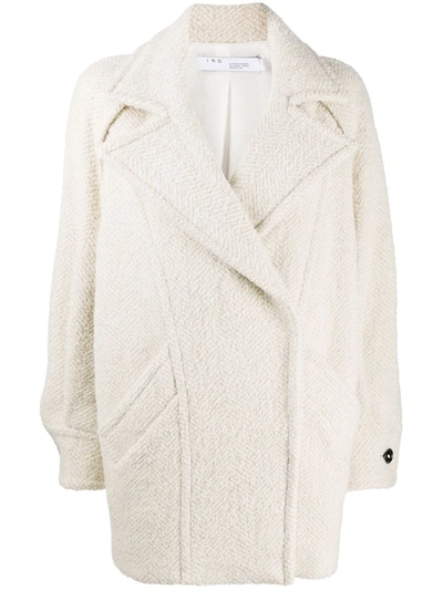 Iro Oversized Single Breasted Coat In Neutrals