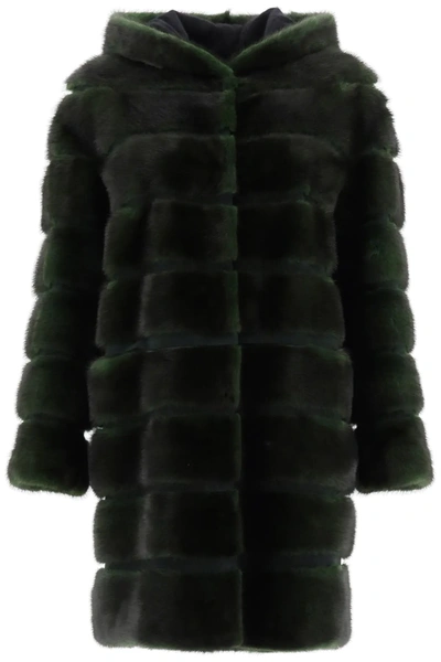 Simonetta Ravizza Caio Mink Coat In Green