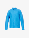 Vilebrequin Linen Solid Classic Fit Shirt In Blue