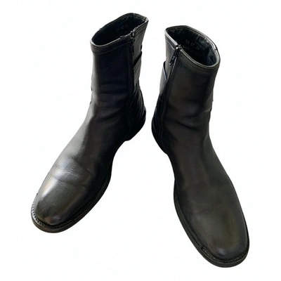 Pre-owned Dior Leather Boots In Black