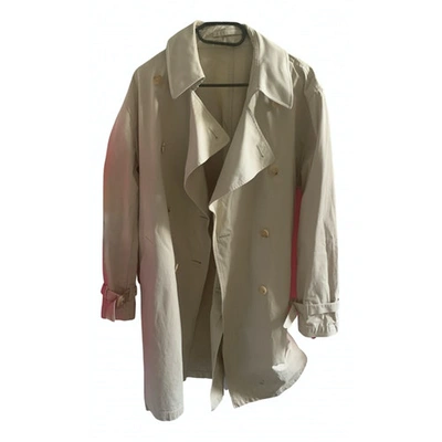 Pre-owned House Of Holland Trench Coat In Ecru