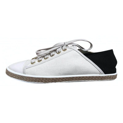 Pre-owned Michael Kors Cloth Flats In White