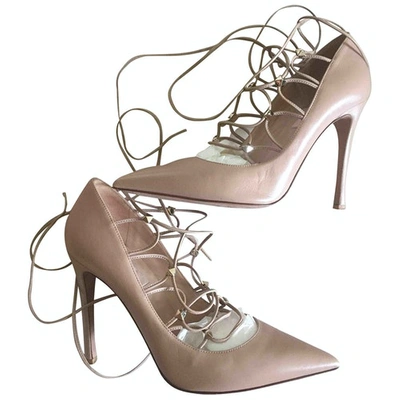 Pre-owned Valentino Garavani Leather Heels In Beige